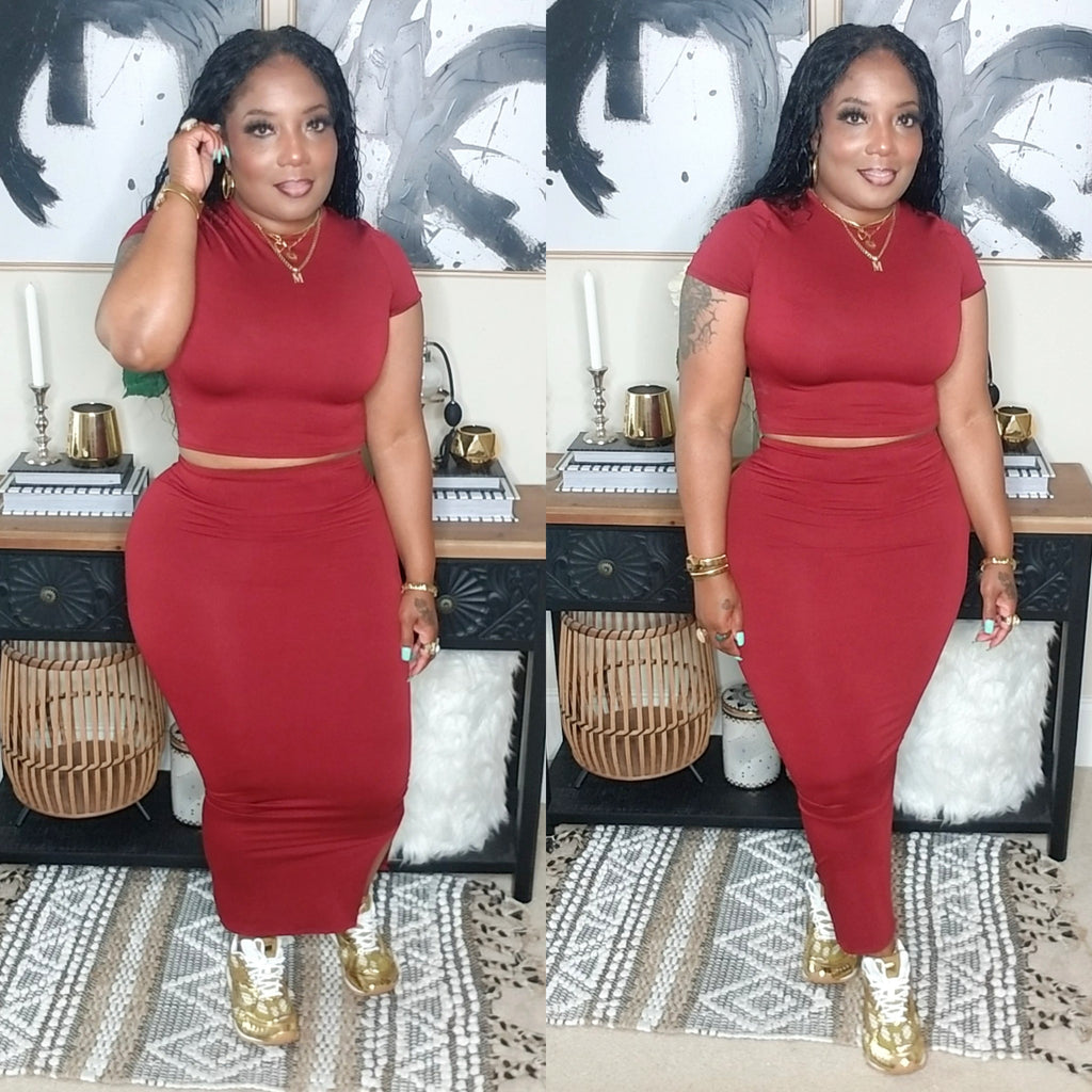 Ribbed Skirt Set